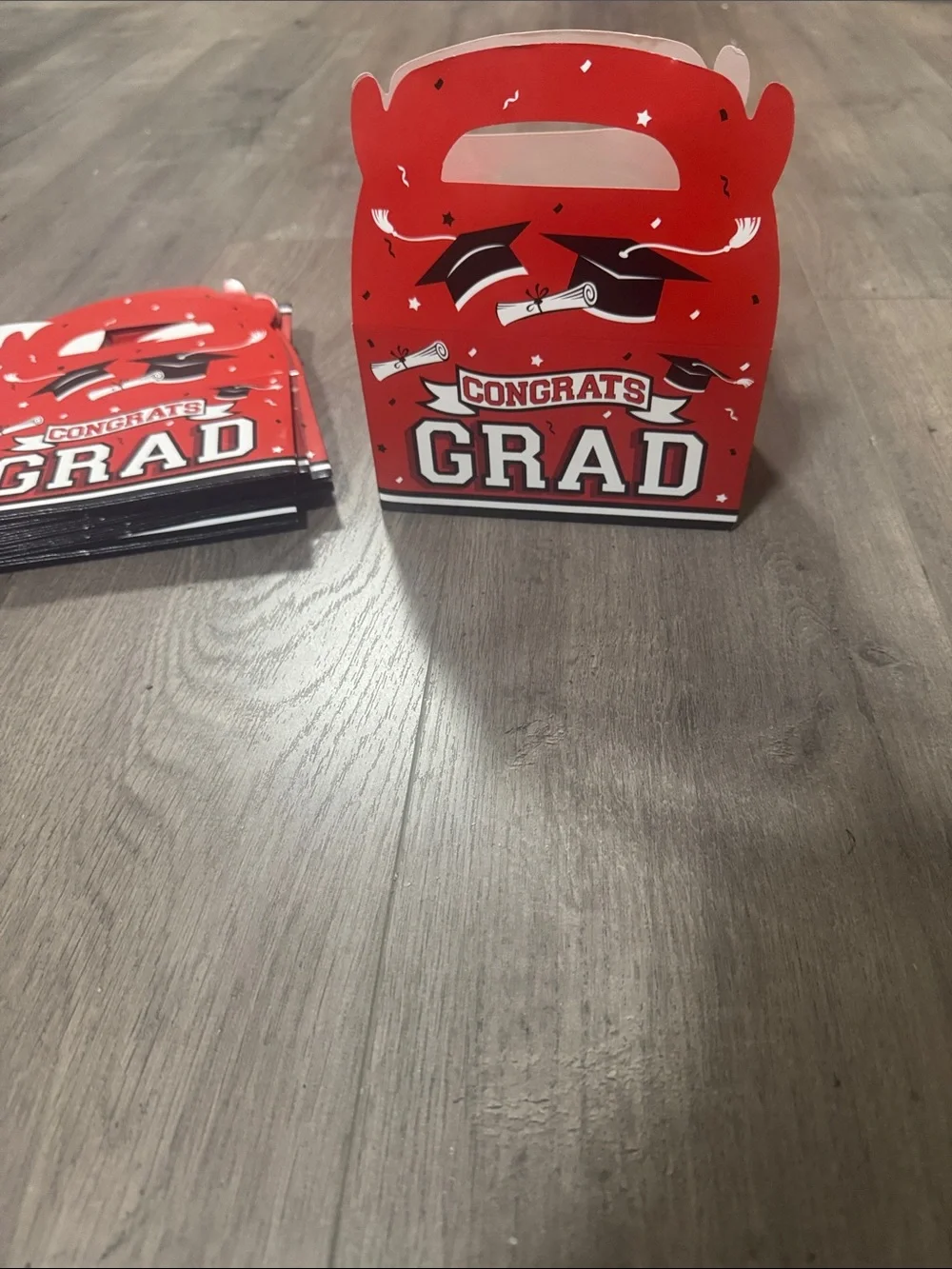 ***2/$15*** Red 'Congrats Grad' Graduation Favor Boxes (Set)24pk